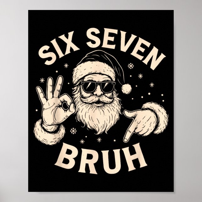 Poster Bruh 67 Christmas Santa Six Seven 6 7 Boys Christm (Frente)