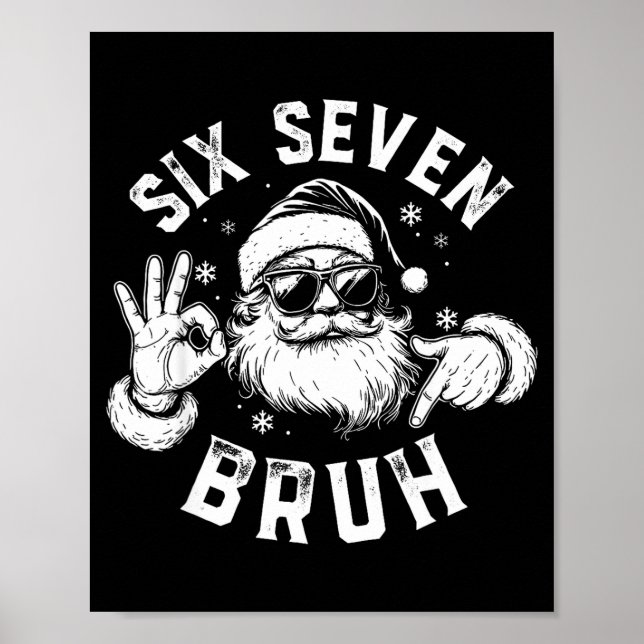 Poster Bruh 67 Christmas Santa Six Seven 6 7 Boys Christm (Frente)