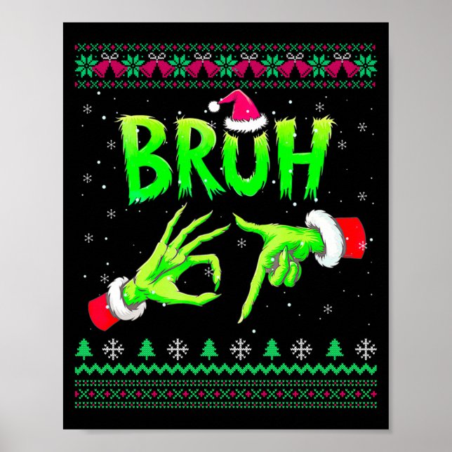 Poster Bruh 67 Christmas Ugly Sweater Six Seven Meme 6 7  (Frente)