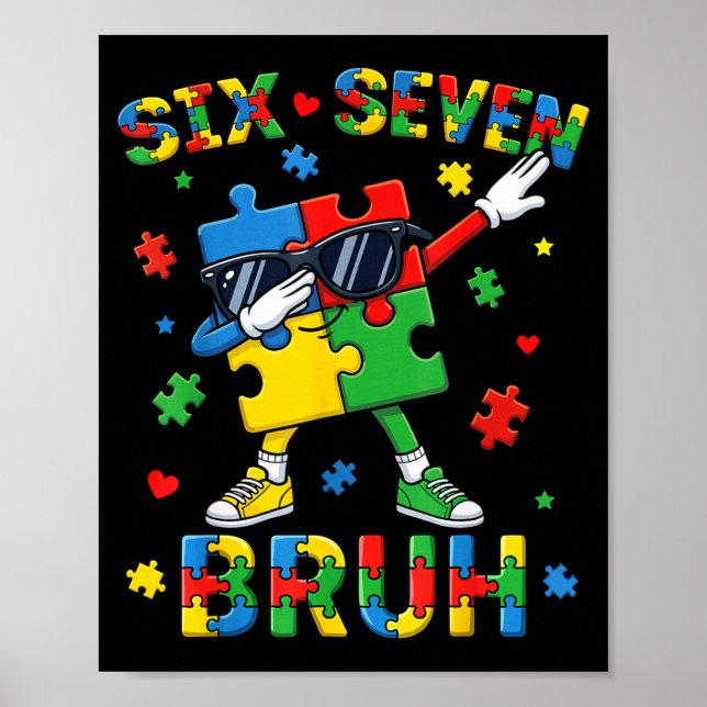 Poster Bruh 67 consciência do autismo quebra-cabeça dabbi (Frente)
