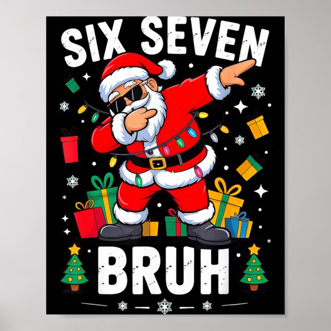 Poster Bruh 67 Six Seven Santa Dabbing Christmas  (Frente)