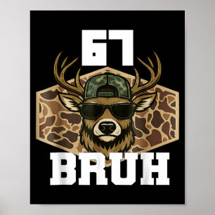Poster Bruh 67 Veado Camisa Juvenil de Camaquim de Caça d