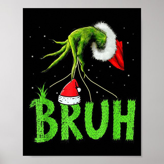 Poster Bruh Christmas Kids Teens Boys Funny Christmas Hum (Frente)