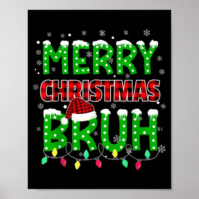 Poster Bruh Christmas Red Plaid  (Frente)