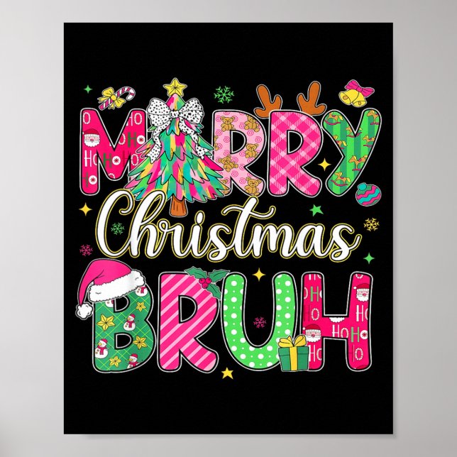 Poster Bruh Christmas Shirt Kids Xmas Men Teen Boys Funny (Frente)