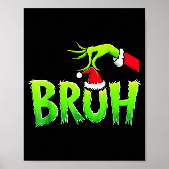 Poster Bruh Christmas Shirt Kids Xmas Teens Boys Funny Ch (Frente)