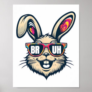 Poster Bruh Dabbing Bunny Páscoa Engraçado Crianças Menin