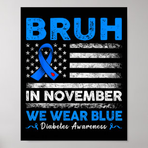 Poster Bruh Em Novembro Vestimos Bandeira Azul De Fita