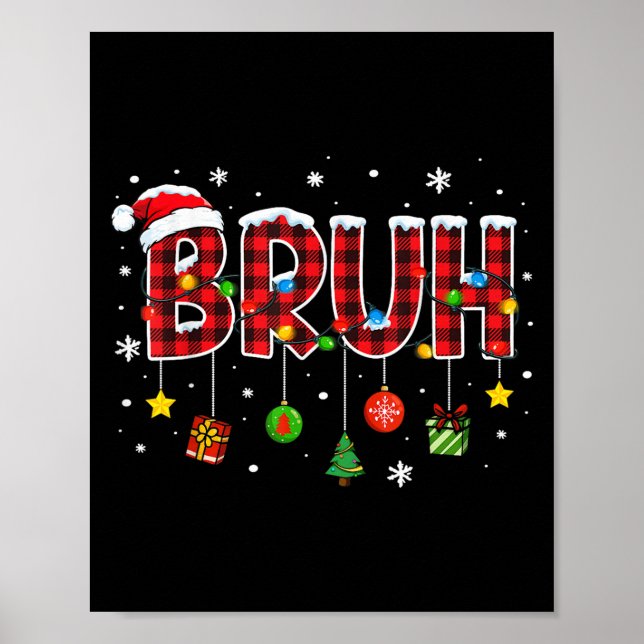 Poster Bruh Engraçado Xadrez de Natal Adolescentes Rapaze (Frente)