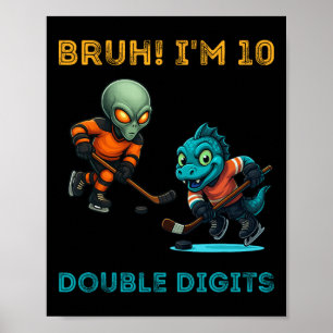 Poster Bruh Estou Com Dois Dígitos Camiseta Alien de Hóqu