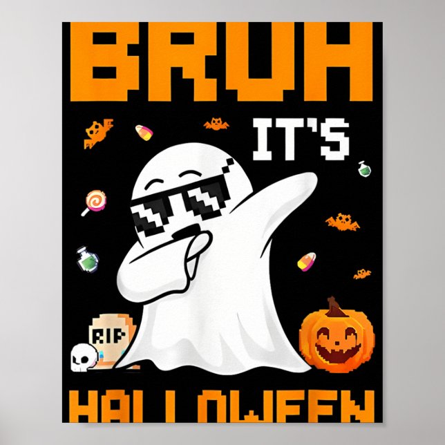 Poster Bruh Ghost Halloween - Truque De Fantasma Ou De Tr (Frente)