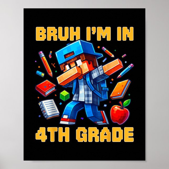 Poster Bruh I'm No 4º Ano De Bater Rapazes Jovens Jog (Frente)