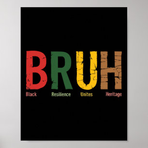 Poster Bruh Meme Celebre o Mês da História Negra Homens M