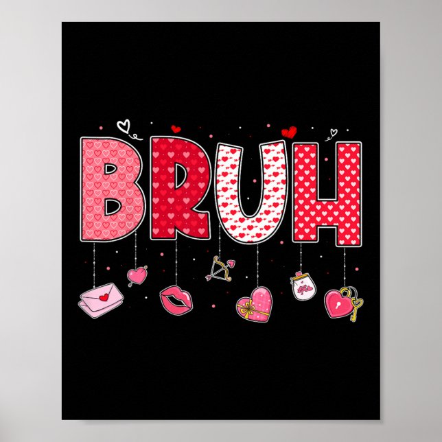 Poster Bruh Meme Funny Saying Bro Greeting Teens Boys Val (Frente)