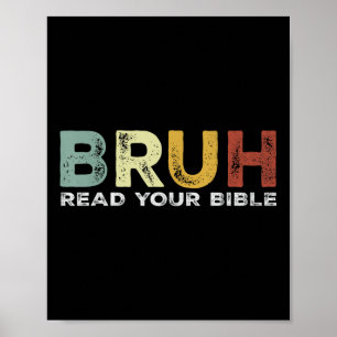 Poster Bruh Meme Leia Sua Bíblia Deus Engraçado Moderno C