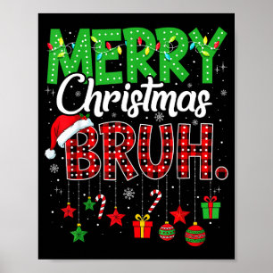 Poster Bruh Natal Xmas Vermelho Xadrez Adolescentes Menin