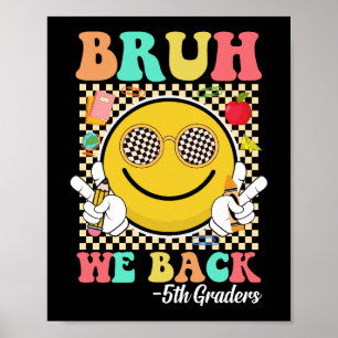 Poster Bruh Nós Voltamos 5 Grades Cute Groovy Smile Face