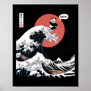 Poster Bruh O Excelente Wave Kanagawa Engraçado Surfin Ja