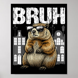 Poster Bruh O Groundhog Marmota Dia do Groundhog Divertid