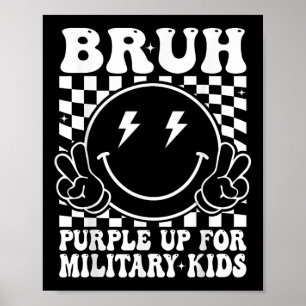 Poster Bruh Roxo Para Crianças Militares Mês Ch Militar