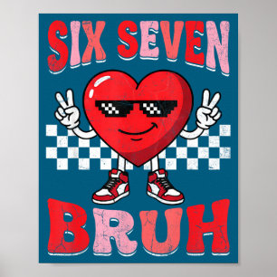 Poster Bruh seis sete 67 meme xadrez dia dos namorados