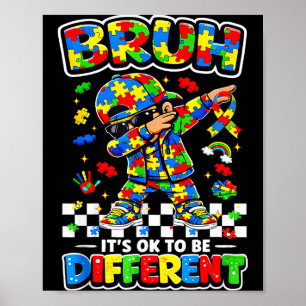 Poster Bruh ser diferente puzzle consciência do autismo m