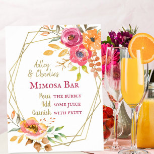 Poster Brunch de casamento moderno de outono com flores M