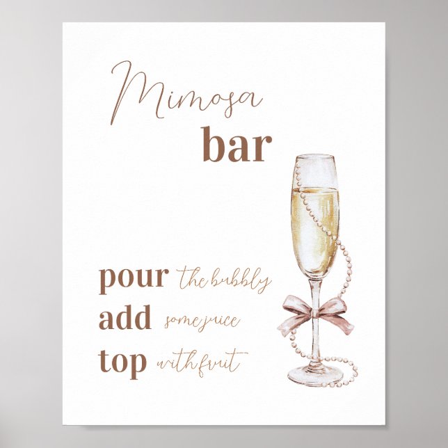 Poster Brunch e Bubble Mimosa - Sinal de Bar 8x10 (Frente)