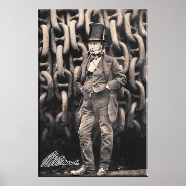 Poster BRUNEL Isambard Kingdom Brunel Engenheiro Genius (Frente)