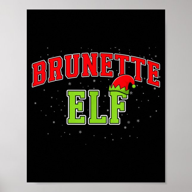 Poster Brunette Elf Christmas Family Matching Group Xmas  (Frente)