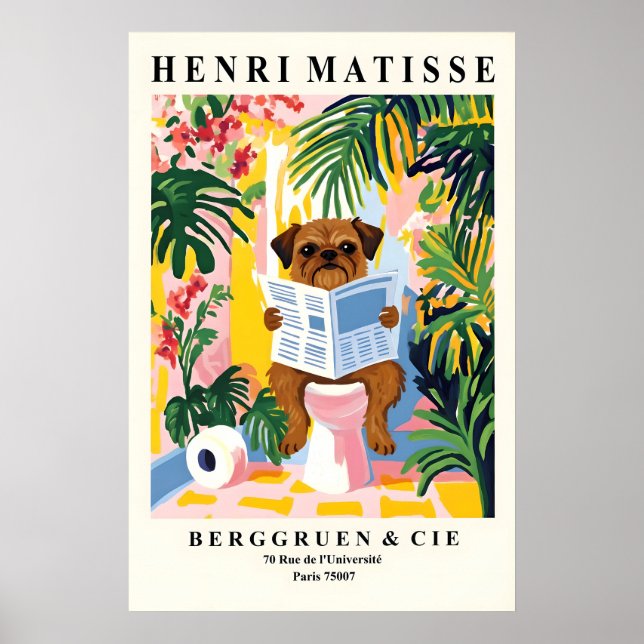 Poster Brussels Griffon Bathroom Matisse Style Dog on (Frente)