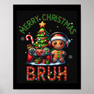Poster Brut Vídeo Jogo de Natal Jogador Feliz Natal Bo