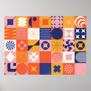 Poster Brutalismo arte inspirou um padrão abstrato feito 