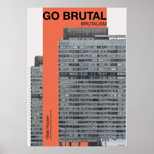 Poster Brutalismo soviético BRUTAL GO (Frente)