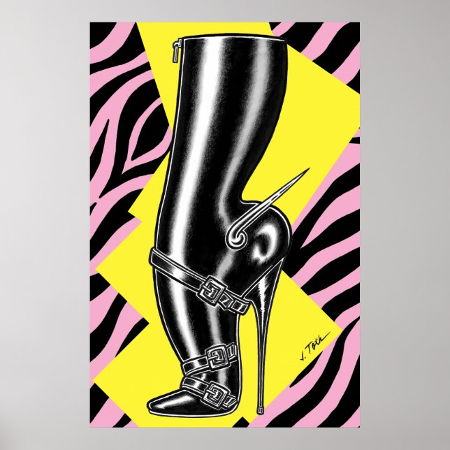 Poster Brutes in Boots™/Spike Heel/Pink Zebra (Frente)