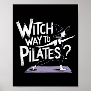 Poster Bruxa Caminho Para Pilates Divertido Halloween Pil