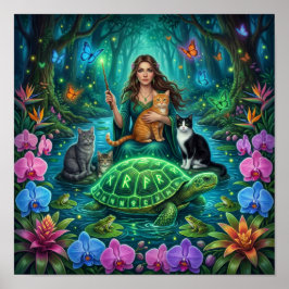 Poster Bruxa da Floresta e a Tartaruga do Mundo — Nórdico