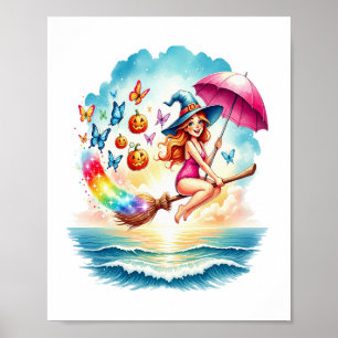 Poster Bruxa da Sereia das Halloween na Broom