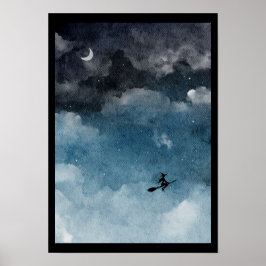 Poster Bruxa d'água num céu noite escuro