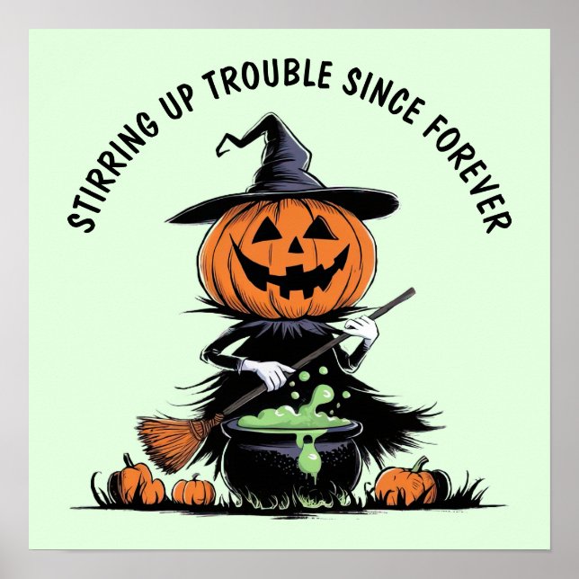 Poster Bruxa de Abóbora (Frente)