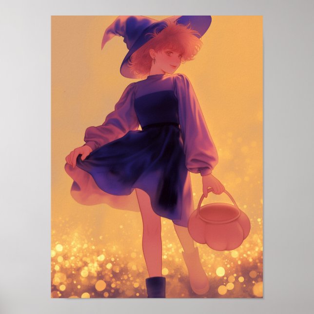 Poster Bruxa de Halloween (Frente)