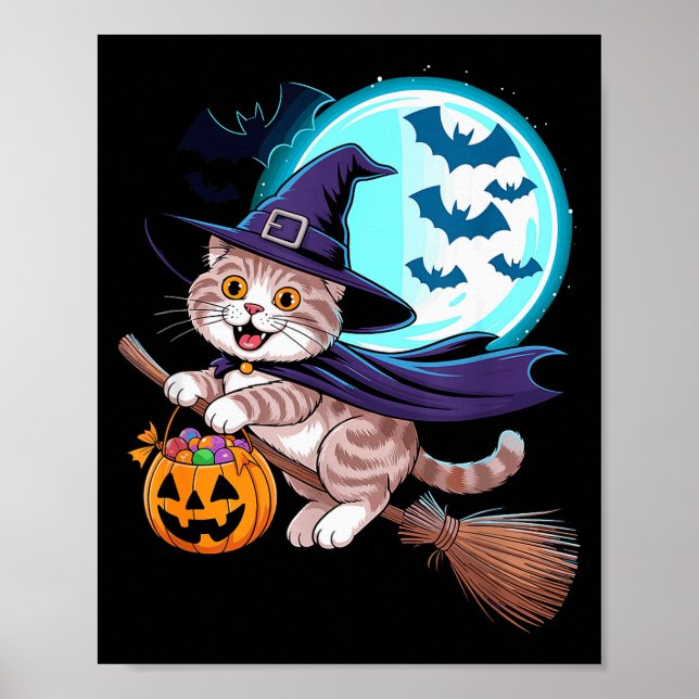 Poster Bruxa de Halloween Scottish Fold Lua Coupari (Frente)