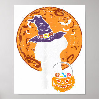 Poster Bruxa de Poodle Lua Jack O Lantern Halloween Cães