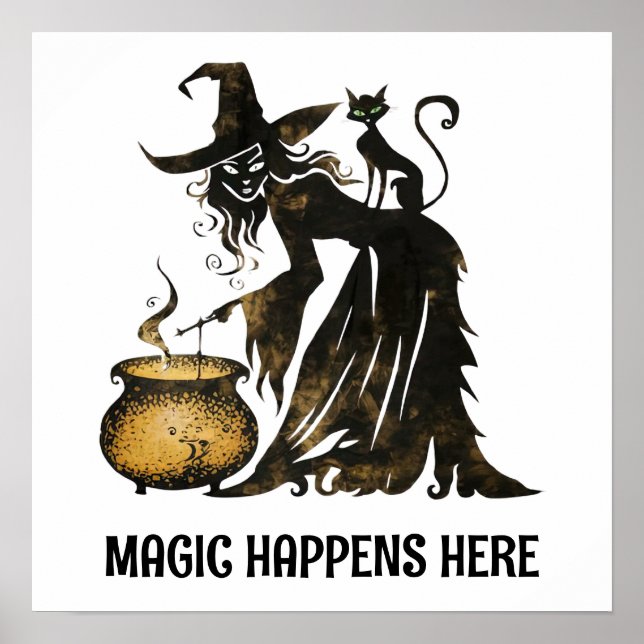 Poster Bruxa e Gato (Frente)