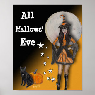 Poster Bruxa e Gato Negro