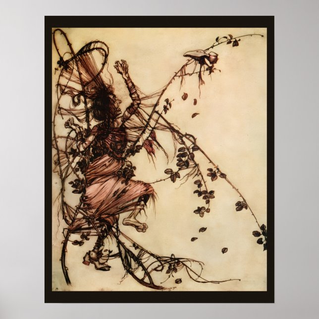 Poster Bruxa Enredada em Espinhos por Arthur Rackham (Frente)
