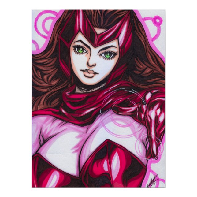 Pôster Bruxa Escarlate ~ Wanda Maximoff (Frente)