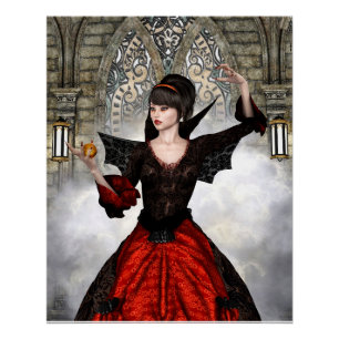 Pôster Bruxa Fantasia - Arte de Halloween de Castelo Medi