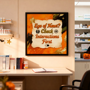 Pôster Bruxa Farmacêutica Divertida de Halloween Gótica L