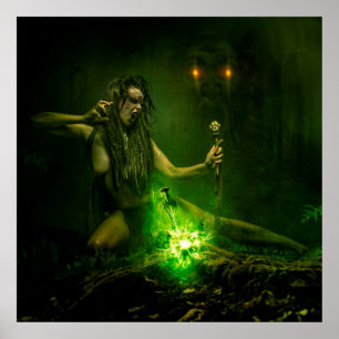 Poster Bruxa ferindo a luz verde